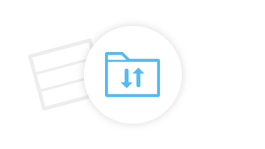 Data import and export Icon folder and two arrows pointing up and down