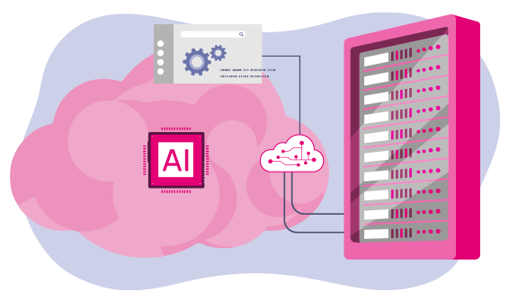 Abstrakte Visualisierung von künstlicher Intelligenz mit Datenpunkten und Linien