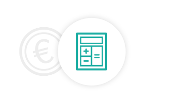 Icon Price Online Display Green work spreadsheet and gray euro sign in background