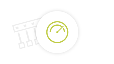 Icon composition of speedometer and toggle switch symbolize high reliability