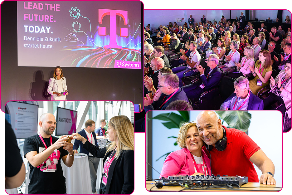 Collage von Highlights des T-Systems Austria Sommerevent 2025