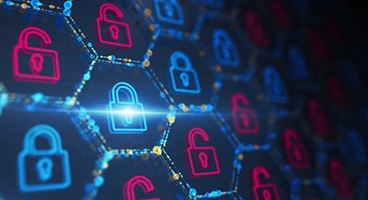 Digitale Vorhängeschlösser symbolisieren Cloud-Sicherheit durch den Host Security Service