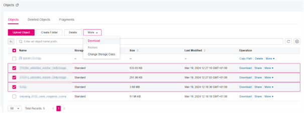 Object list Screenshot Object list