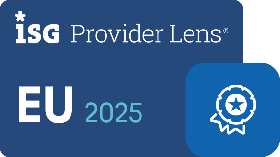 ISG Provider Lens™ EU 2025 logo with award emblem