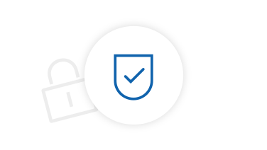 Secure and reliable Icon composition of padlock and protective shield symbolize security and reliability