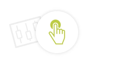 Icon with finger on a button