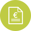 Cost-effective Icon with document and euro sign